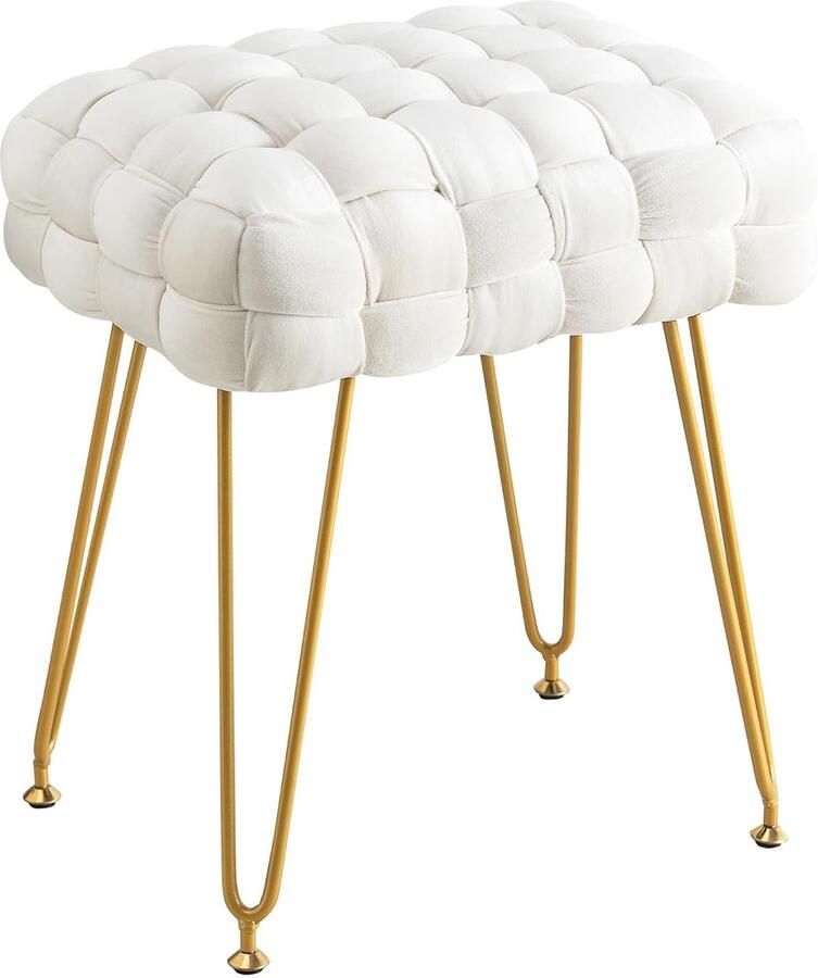 Elegante fluwelen voetenbank multifunctioneel 1 stuk 31D x 41B x 47H cm