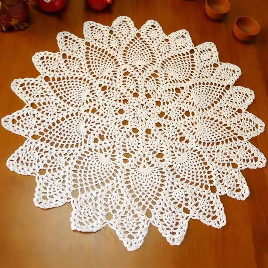 Elegante handgemaakte katoenen doily multifunctioneel 1 stuk 67 5 cm