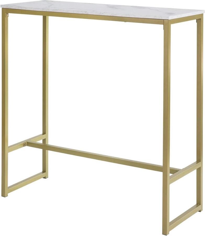 Elegante Hoge Bartafel met Marmeren Effect voor Keuken en Eetkamer 100x40x106 cm