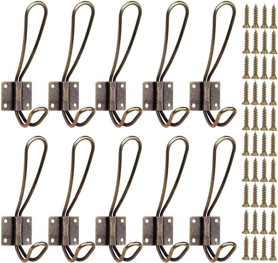 Elegante Kapstok met Dubbele Haken Ruimtebesparend 1 stuk Zinklegering