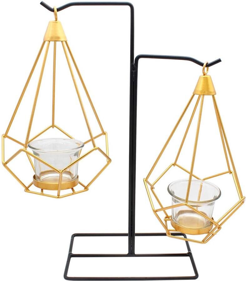 Elegante kroonluchter kaars decoratief 1 stuk metaal en glas