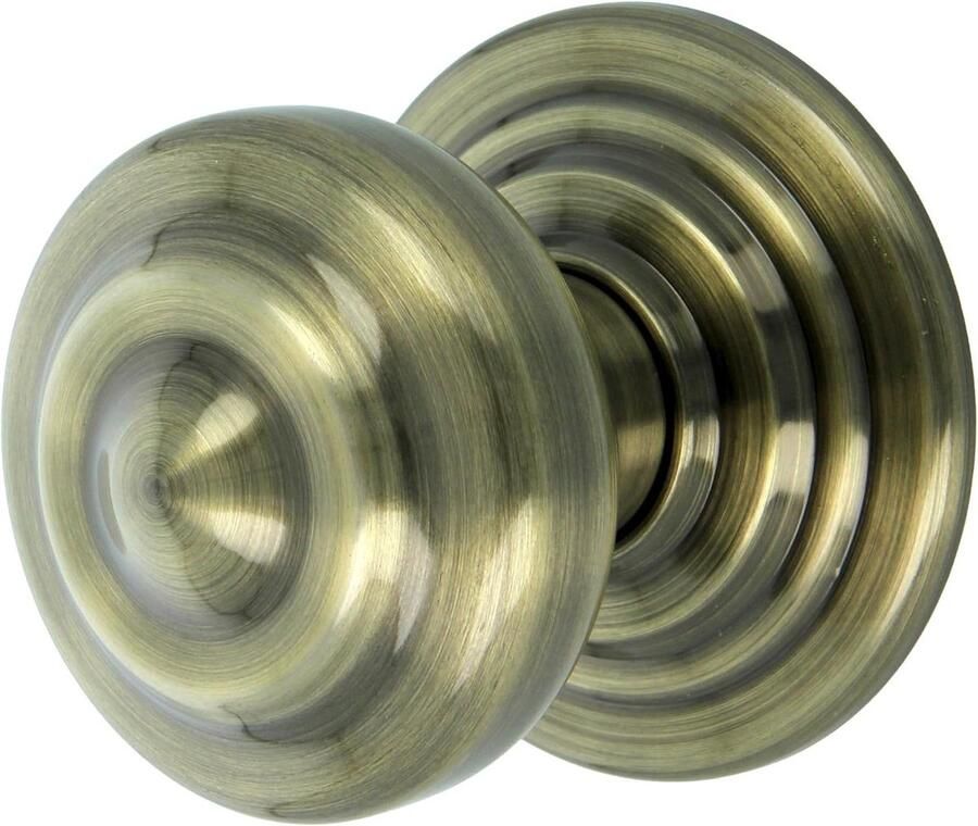 Elegante messing deurknop met lederen afwerking Heavy Duty stalen basis Eenvoudig te installeren voor buitendeuren Leer 70 mm diameter