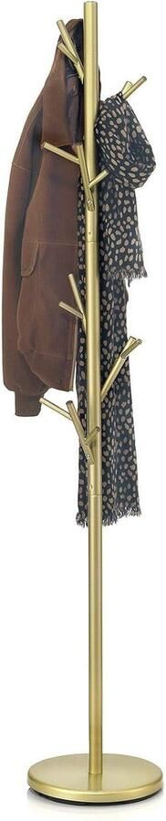Elegante metalen kapstok met gouden afwerking en 6 haken