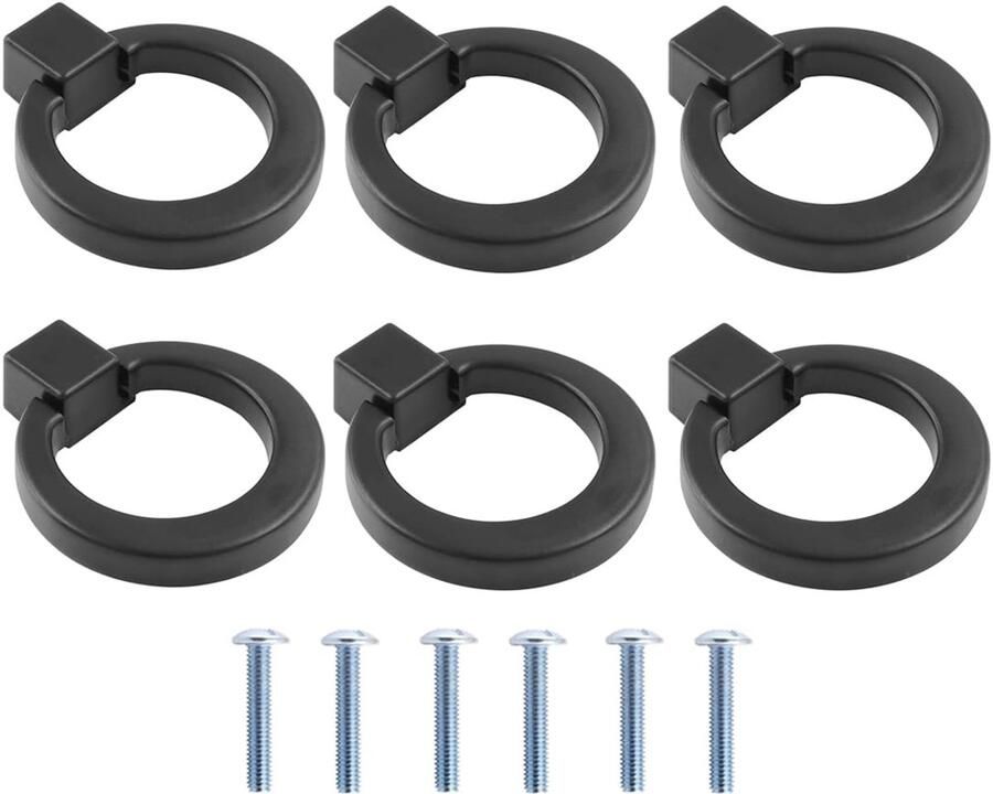 Ibenzoa Mooie en Elegante Set van 6 Zwarte Vintage Meubelgrepen voor Kasten en Schuifladen