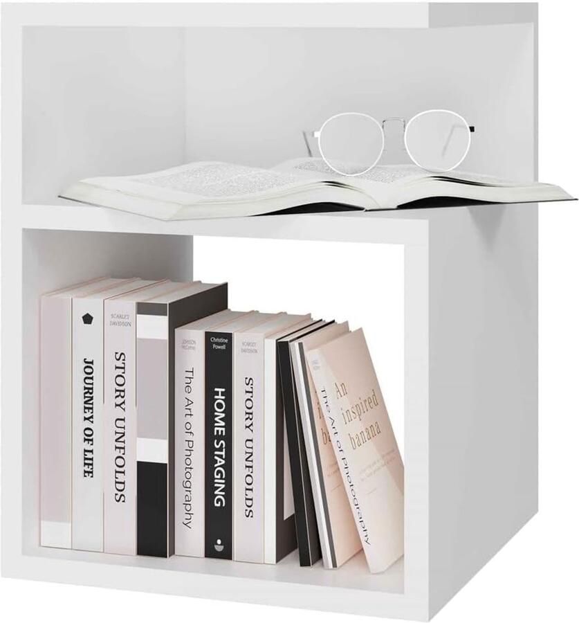 Elegante nachtkastje met lade veelzijdig en stijlvol 1 stuk wit 30 x 30 x 40 cm