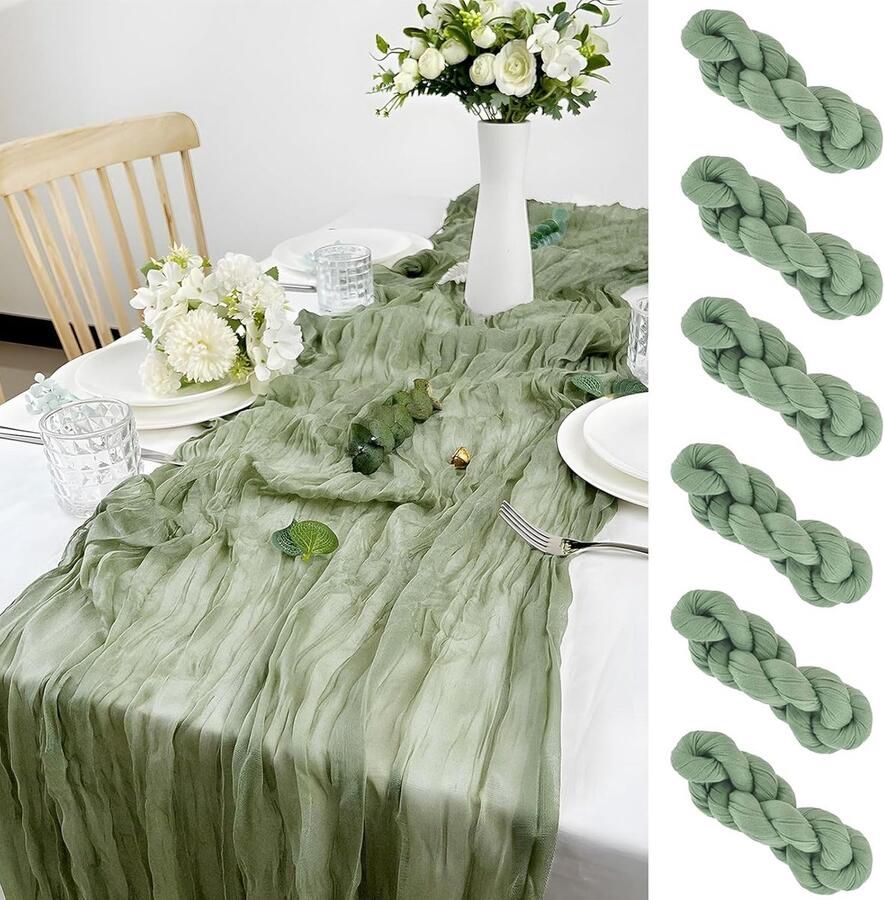 Elegante organza tafelloper Boheemse stijl 1 stuk 90 x 300 cm Chiffon