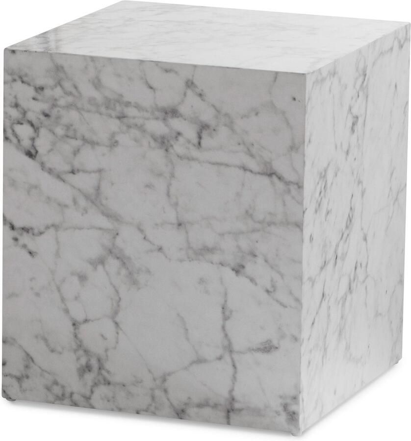 Rootz Living Rootz Elegante Salontafel Bijzettafel Marmerlook Wit Opbergruimte Bijzettafel 40cm x 40cm x 45cm