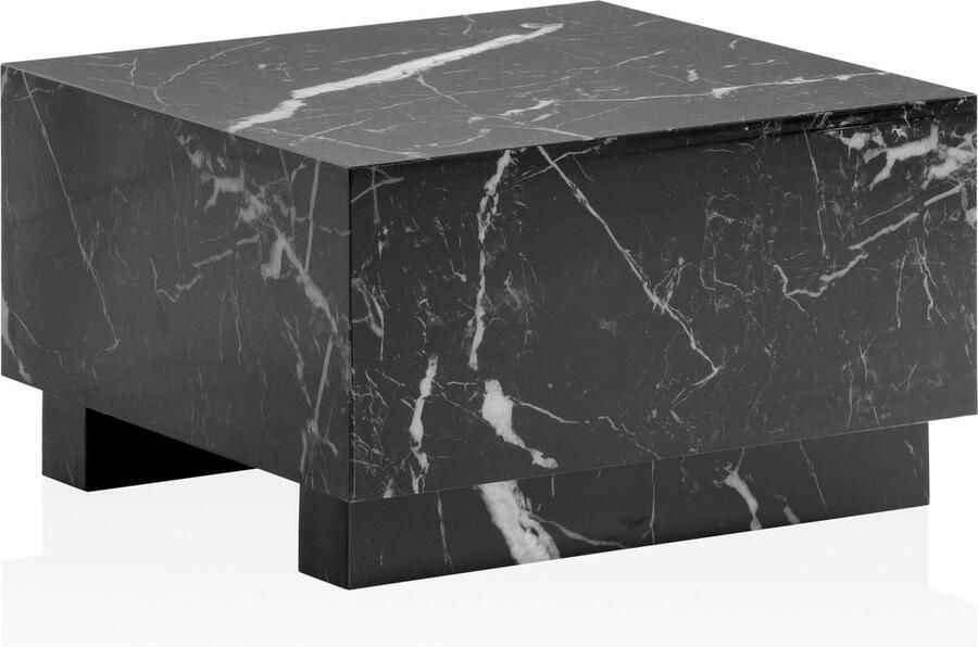Rootz Living Rootz Elegante Salontafel Kubustafel Marmerlook Opbergruimte Veelzijdig gebruik 60 cm x 60 cm x 35 cm