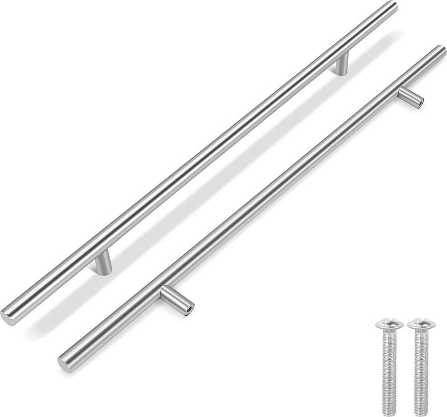 Elegante Set van 10 Zilveren Kast- en Ladegrepen voor Moderne Keukens