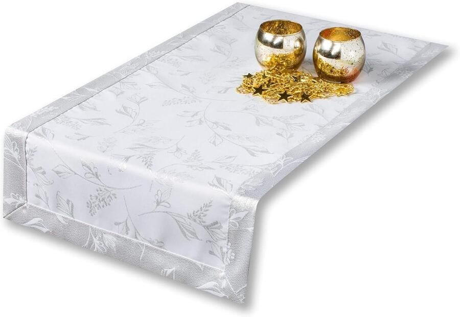 Elegante tafelloper Bescherming tegen vuil 1 stuk Goud Zilver 100% polyester