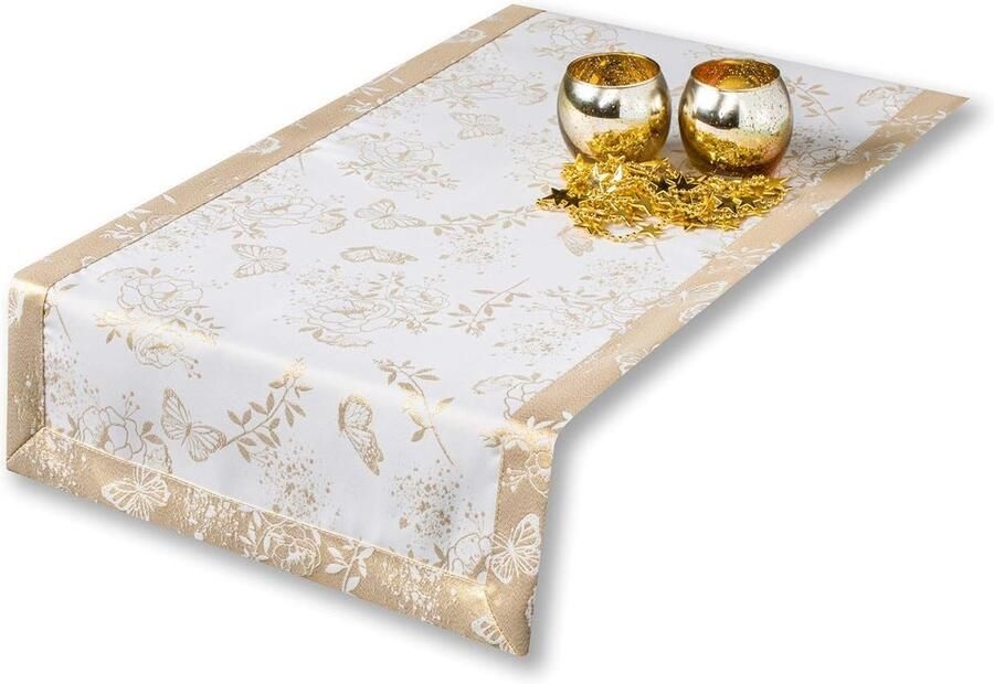 Tafelloper Kerstmis Elegant tafelkleed 1 stuk Goud