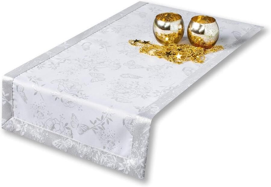Elegante Tafelloper Bescherming tegen Vuil 1 stuk Goud Zilver 100% Polyester