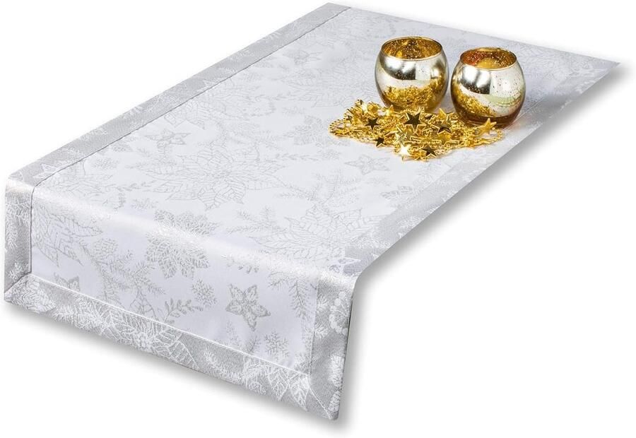 Elegante Tafelloper Bescherming tegen Vuil Goud Zilver 1 stuk 100% Polyester