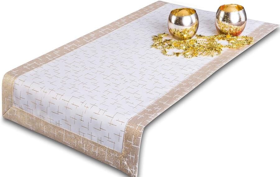 Elegante Tafelloper Bescherming tegen Vuil Goud Zilver 1 stuk 100% Polyester