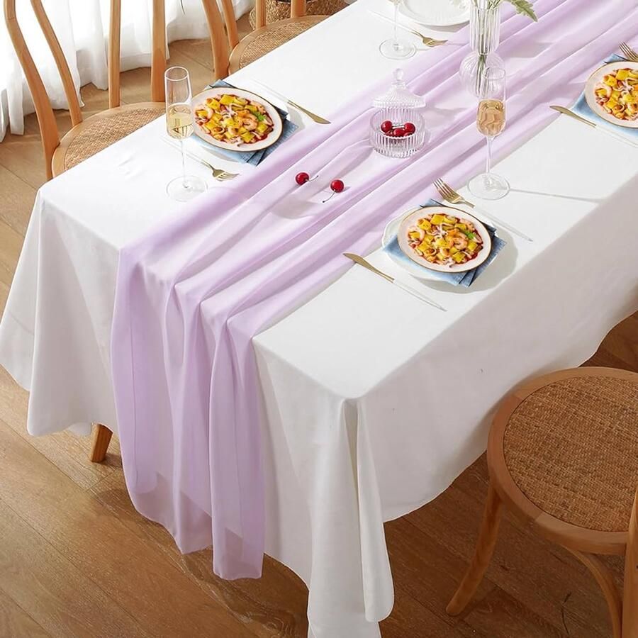 Elegante Tafelloper Boho stijl 1 stuk Paars 75 x 300 cm