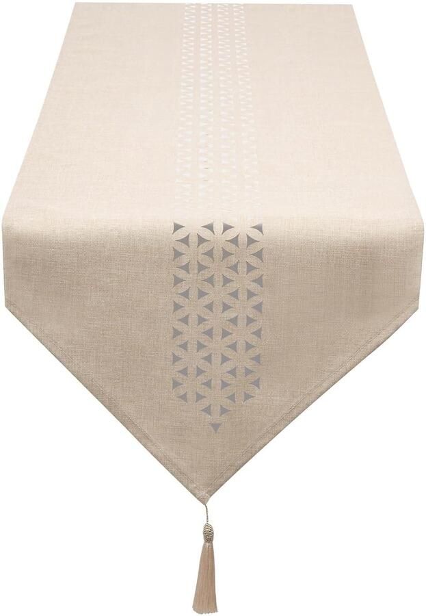 Elegante Tafelloper Klassiek Design 1 stuk Linnen 40 cm breed