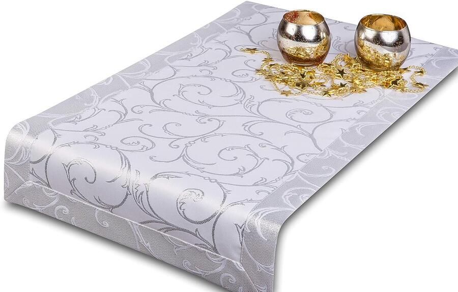 Elegante tafelloper stijlvol en multifunctioneel 1 stuk goud en zilver 100% polyester