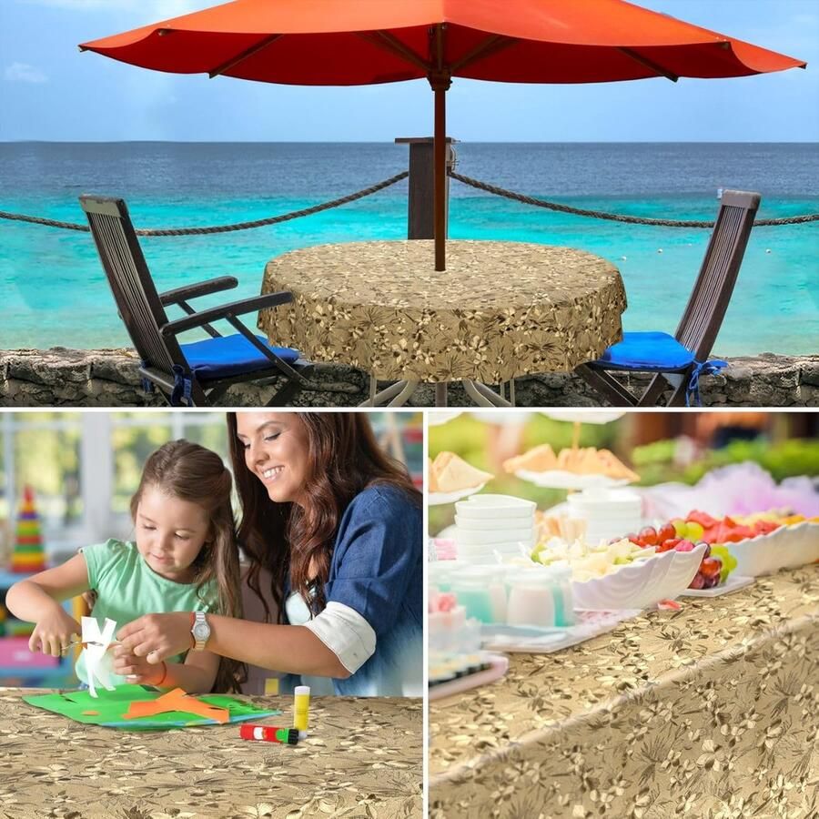 Elegante tafelzeil goud en zilver wasbaar 1 stuk polyester