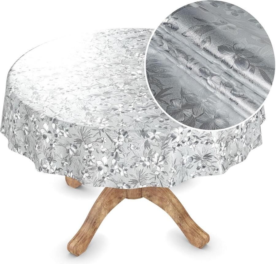 Elegante tafelzeil wasbaar 1 stuk goud en zilver polyester