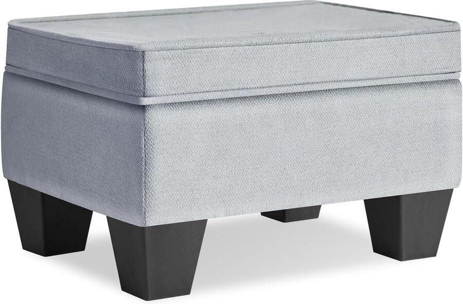 Elegante voetbank veelzijdig en stijlvol 1 stuk grijs linnen 25 5 cm