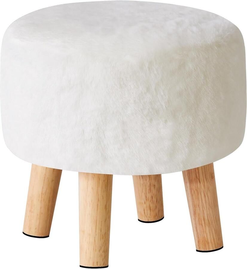 Elegante voetenbank ideaal voor elke ruimte 1 stuk beige stof