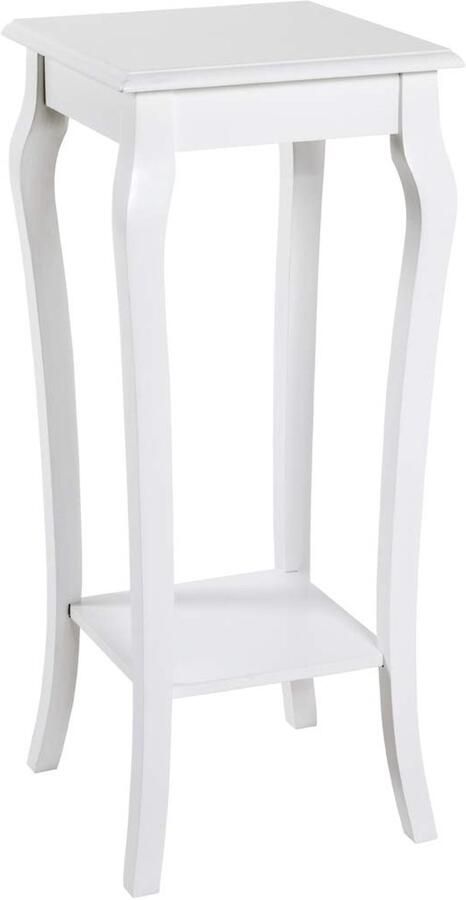 Elegante witte bijzettafel van hout met planken in strandstijl