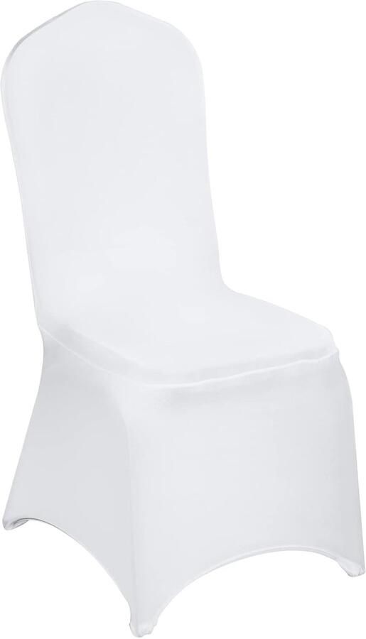 Elegante witte stoelhoezen 50 stuks Stretch elastisch perfect voor bruiloften en feesten