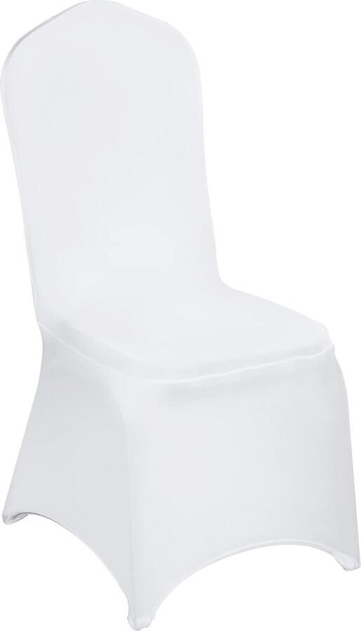 Elegante Witte Stoelhoezen 50 Stuks Stretch Polyester en Elastaan Perfect voor Bruiloft en Feesten