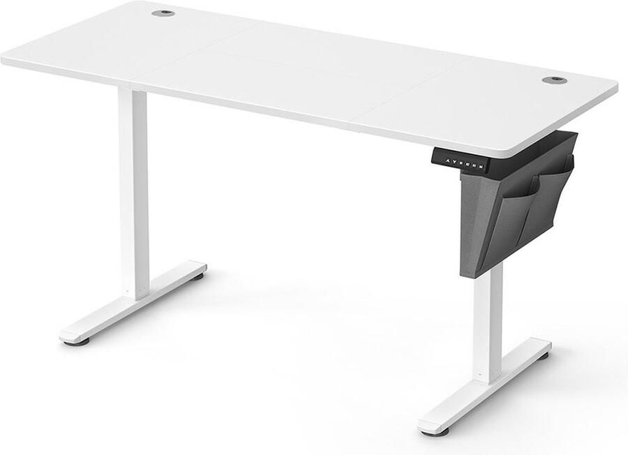 Rootz Living Rootz Elektrisch bureau Sta-bureau In hoogte verstelbaar bureau Spaanplaat en staal 60 cm x 140 cm x (72-120 cm) Wolkenwit