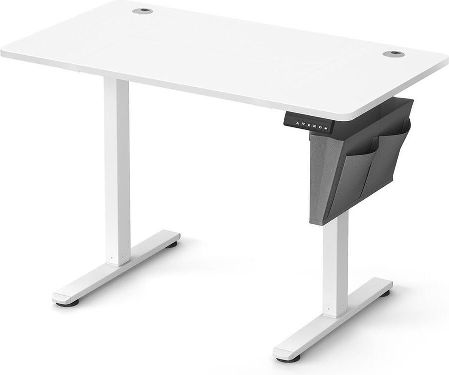Rootz Living Rootz Elektrisch bureau Sta-bureau in hoogte verstelbaar Spaanplaat Stalen frame Oxfordstof 60 cm x 160 cm x (72-120) cm