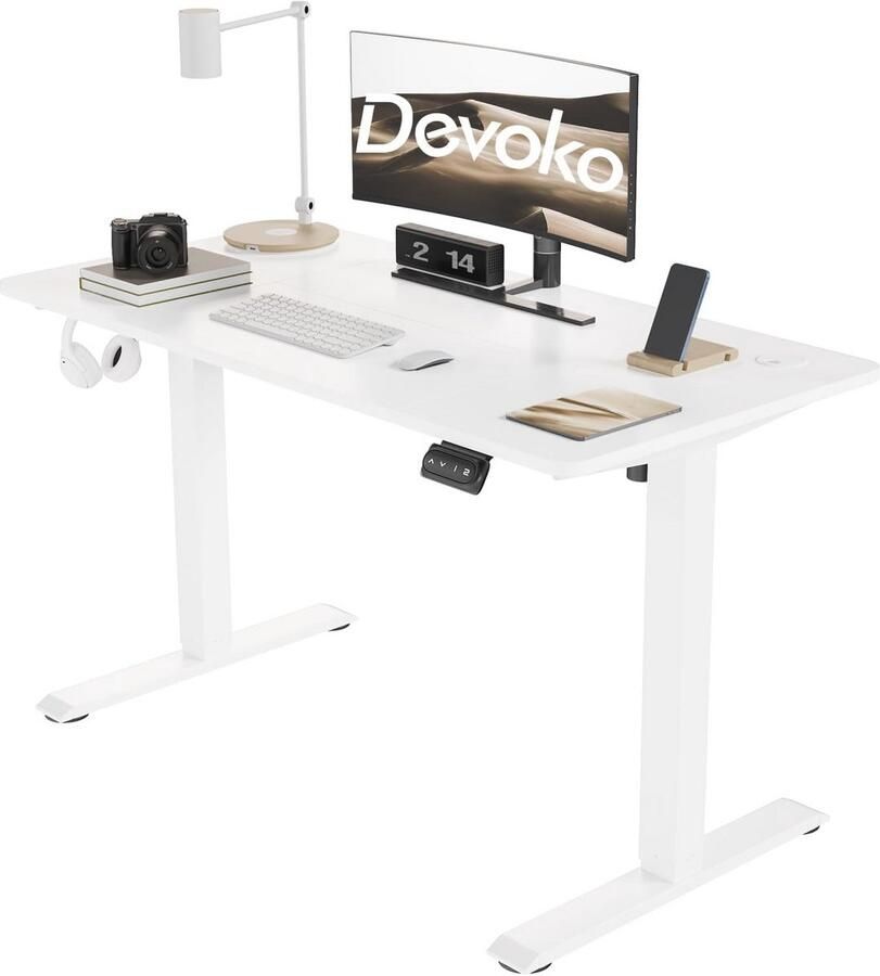 Elektrisch Hoogte Verstelbaar Bureau 120x60 cm Computerbureau met Geheugenfunctie en Stabiliteit