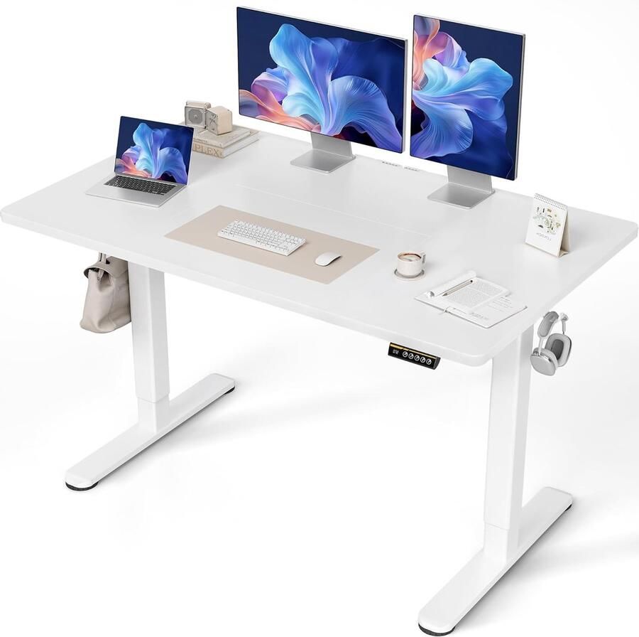 Elektrisch Hoogteverstelbaar Bureau – Ergonomisch Sta-Zit Bureau met Kabelbeheer en Geheugenfunctie voor Thuiswerk