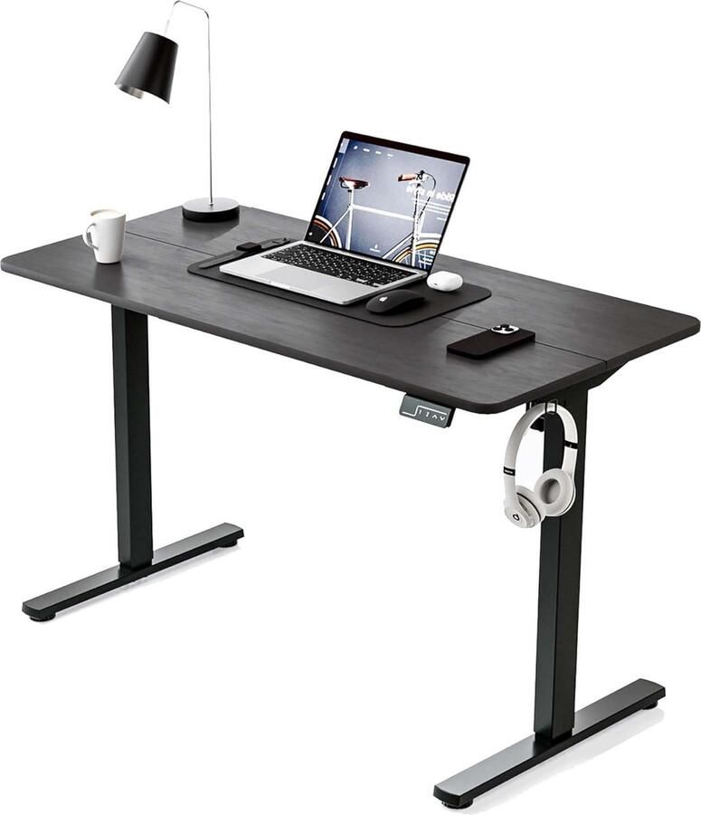 Elektrisch in hoogte verstelbaar bureau ergonomische tafel 1 stuk zwart 110 x 60 cm