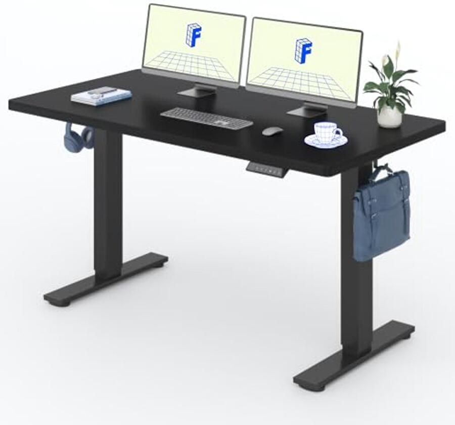Elektrisch in hoogte verstelbaar bureau met geheugenfunctie – 160x80 cm zwart