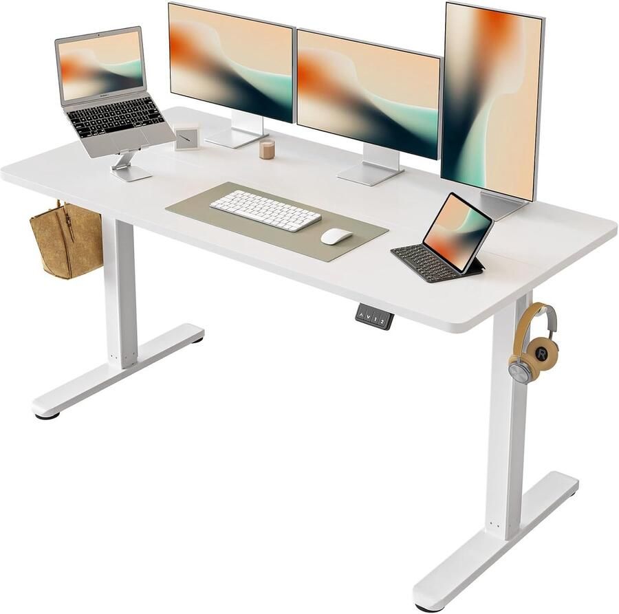 Elektrisch In Hoogte Verstelbaar Bureau met Memory Control 150 x 60 cm Staand Bureau met Anti-Collision Technologie
