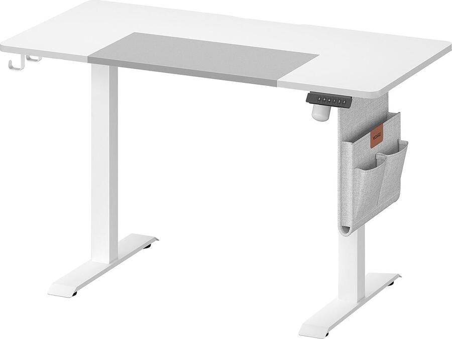 Rootz Living Rootz Elektrisch in hoogte verstelbaar bureau Sta-bureau Zit-sta bureau Spaanplaat staal niet-geweven stof 60 cm x 120 cm x (72-120) cm Mat wit-duifgrijs 25 7 kg 80 kg laadvermogen
