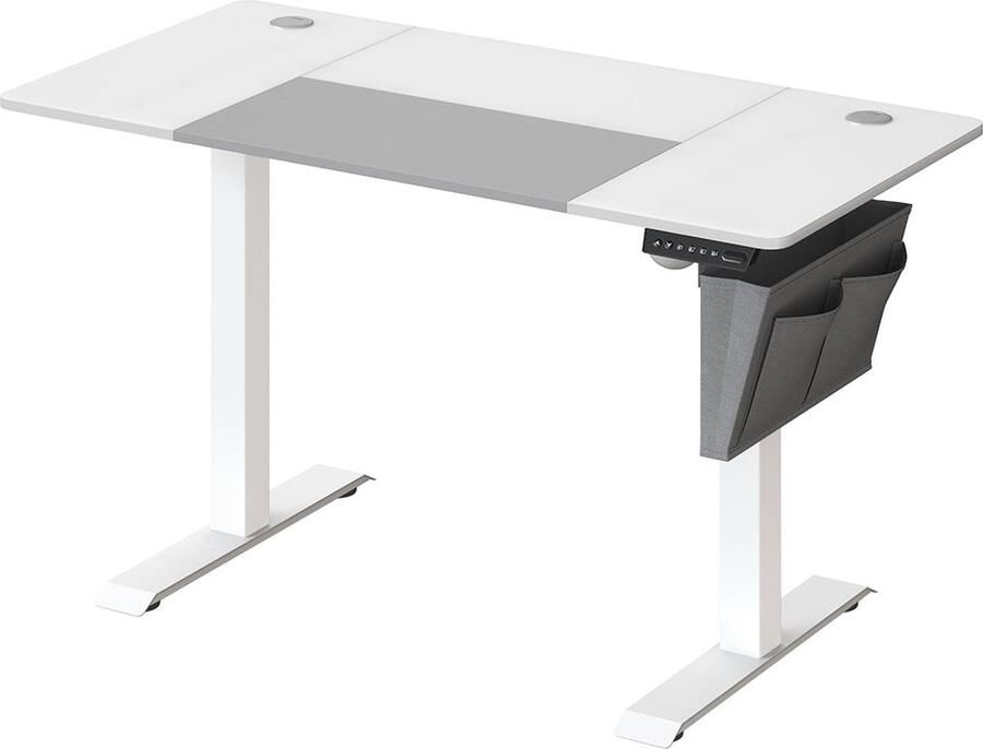 Rootz Living Rootz Elektrisch sta-bureau Verstelbaar bureau Zit-sta bureau Spaanplaat stalen frame 60 cm x 120 cm x (72-120) cm Wit-duifgrijs 1 5 cm tafelblad 25 5 kg gewicht 80 kg laadvermogen