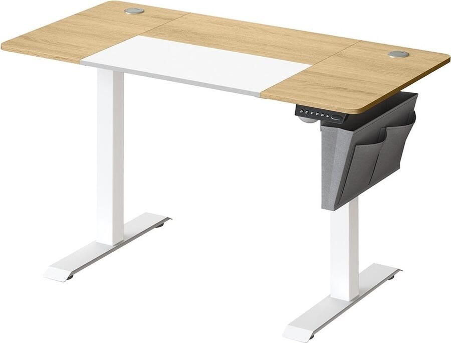Rootz Living Rootz Elektrisch sta-bureau Verstelbaar bureau Zit-sta bureau Spaanplaat stalen frame Pastelgeel-basis wit 60 cm x 120 cm x (72-120) cm 1 5 cm tafelblad 25 5 kg Gewicht 80 kg Maximaal laadvermogen
