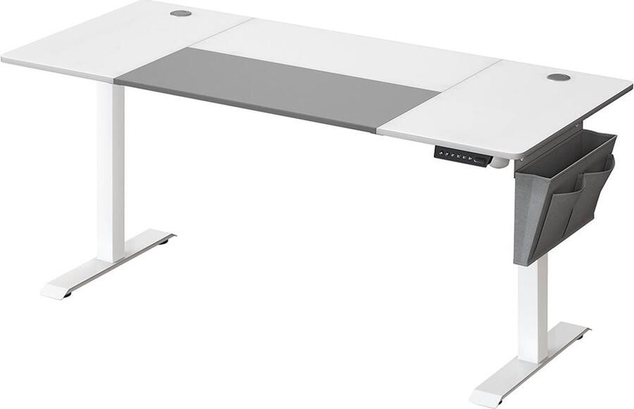 Rootz Living Rootz Elektrisch Sta-bureau Zit-sta-bureau Verstelbaar bureau Spaanplaat en staal 70 cm x 160 cm x (72-120) cm Wit-duifgrijs