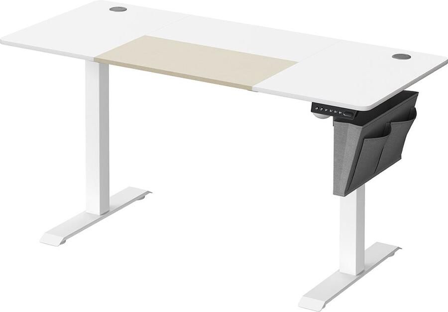 Rootz Living Rootz Elektrisch sta-bureau Witte statafel Verstelbaar bureau Spaanplaat stalen bureau 60 cm x 140 cm x (72-120) cm Bescherming tegen oververhitting Maximale belasting 80 kg