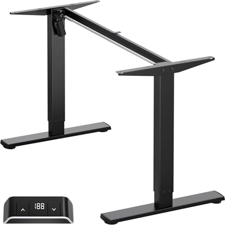 Elektrisch Verstelbaar Bureau Met Motor Hoogte Verstelbare Bureau Basis voor Bladen van 120-170cm Tot 70kg Zit-Sta Bureau Zwart