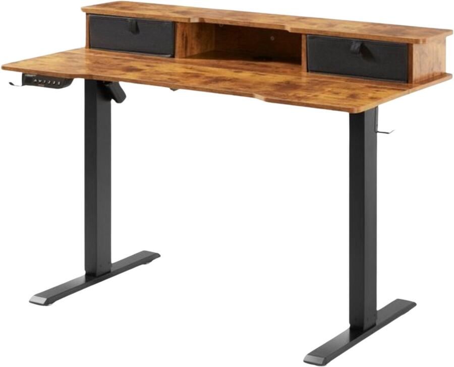 Elektrisch zit sta bureau Vintage In Hoogte Verstelbaar Werkstation 140x70cm