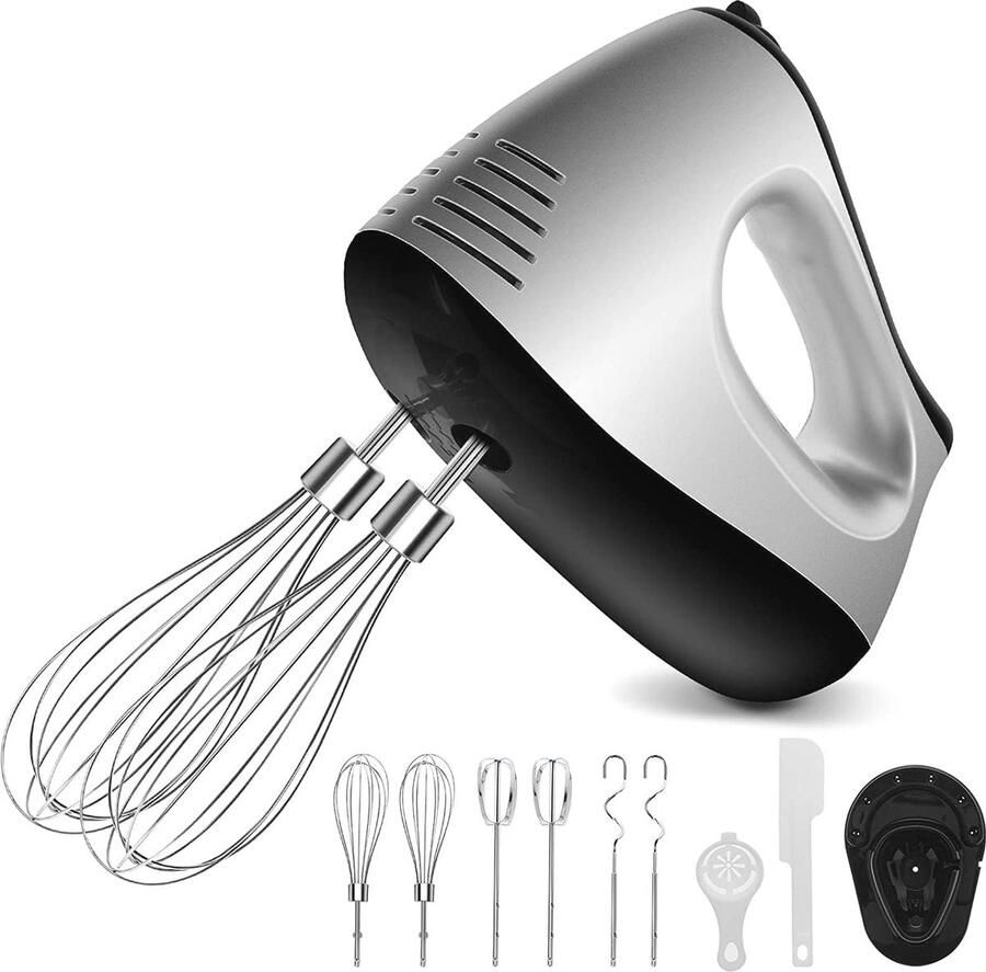 Elektrische handmixer met 5 snelheden en accessoires Perfect voor het kloppen en kneden van deeg