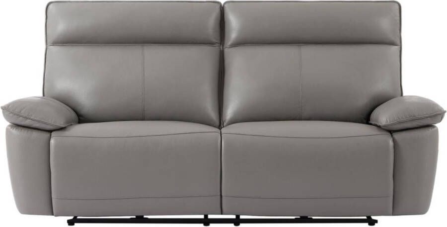 LINEA SOFA Elektrische relax-driezitsbank van grijs vaarsleer NOVENA L 210 cm x H 101 cm x D 97 cm - Foto 3