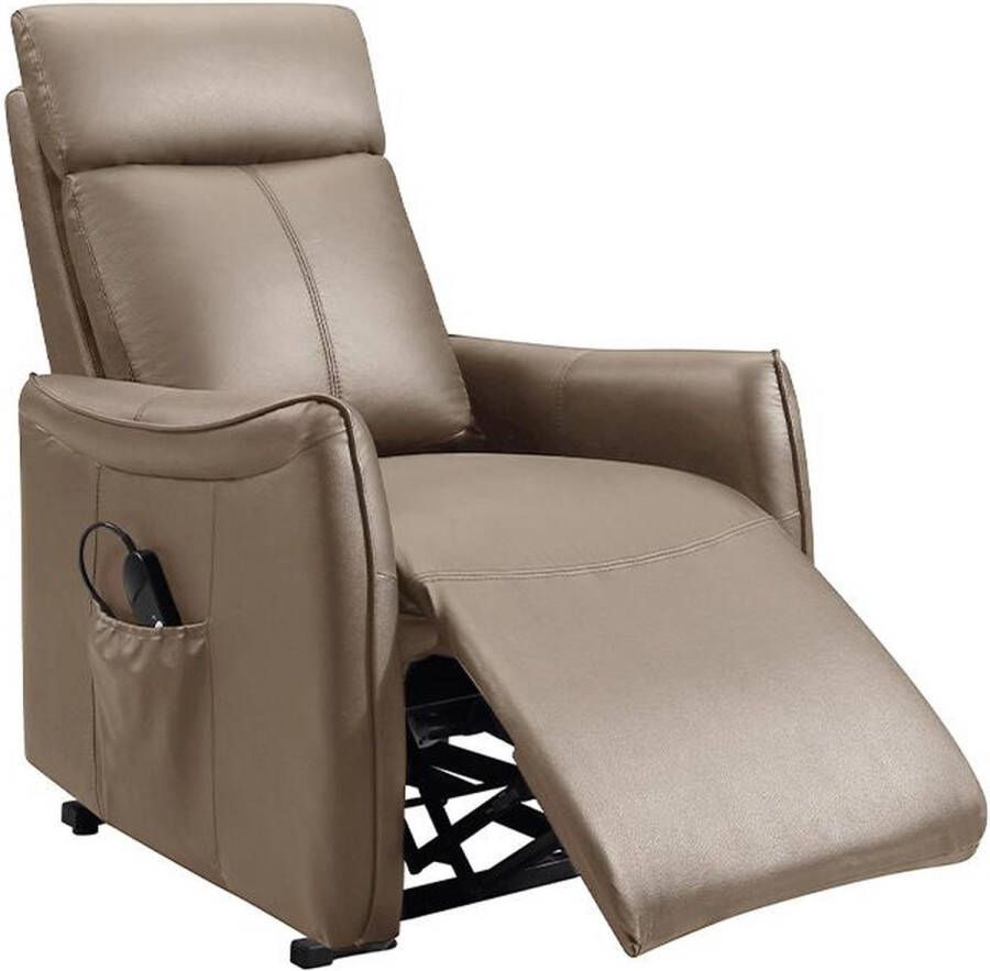 Elektrische relaxfauteuil PITALI Leer Bruin L 73 cm x H 107 cm x D 95 cm