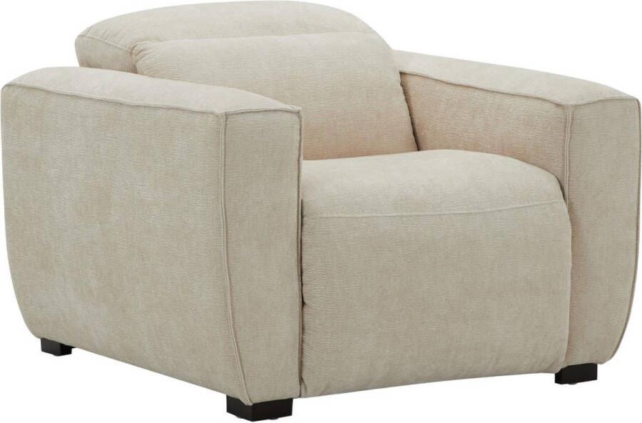 Elektrische relaxfauteuil van beige stof LAGUNDI L 108 cm x H 70 cm x D 114 cm