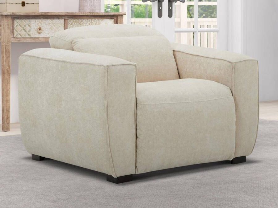 Elektrische relaxfauteuil van beige stof LAGUNDI L 108 cm x H 70 cm x D 114 cm