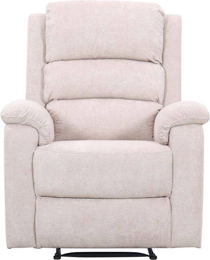 Elektrische relaxfauteuil van beige stof NEVERS L 86 cm x H 103 cm x D 95 cm