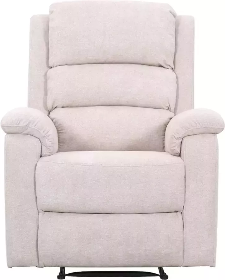 Vente-unique Elektrische relaxfauteuil van taupe stof NEVERS L 86 cm x H 103 cm x D 95 cm - Foto 2