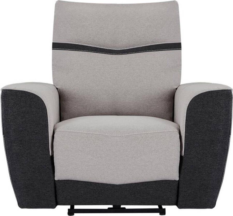 Vente-unique Elektrische relaxfauteuil van grijze en antracietkleurige stof DAMON L 108 cm x H 102 cm x D 90 cm - Foto 2